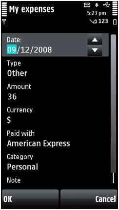 Handy Expense -       -  Nokia 5800